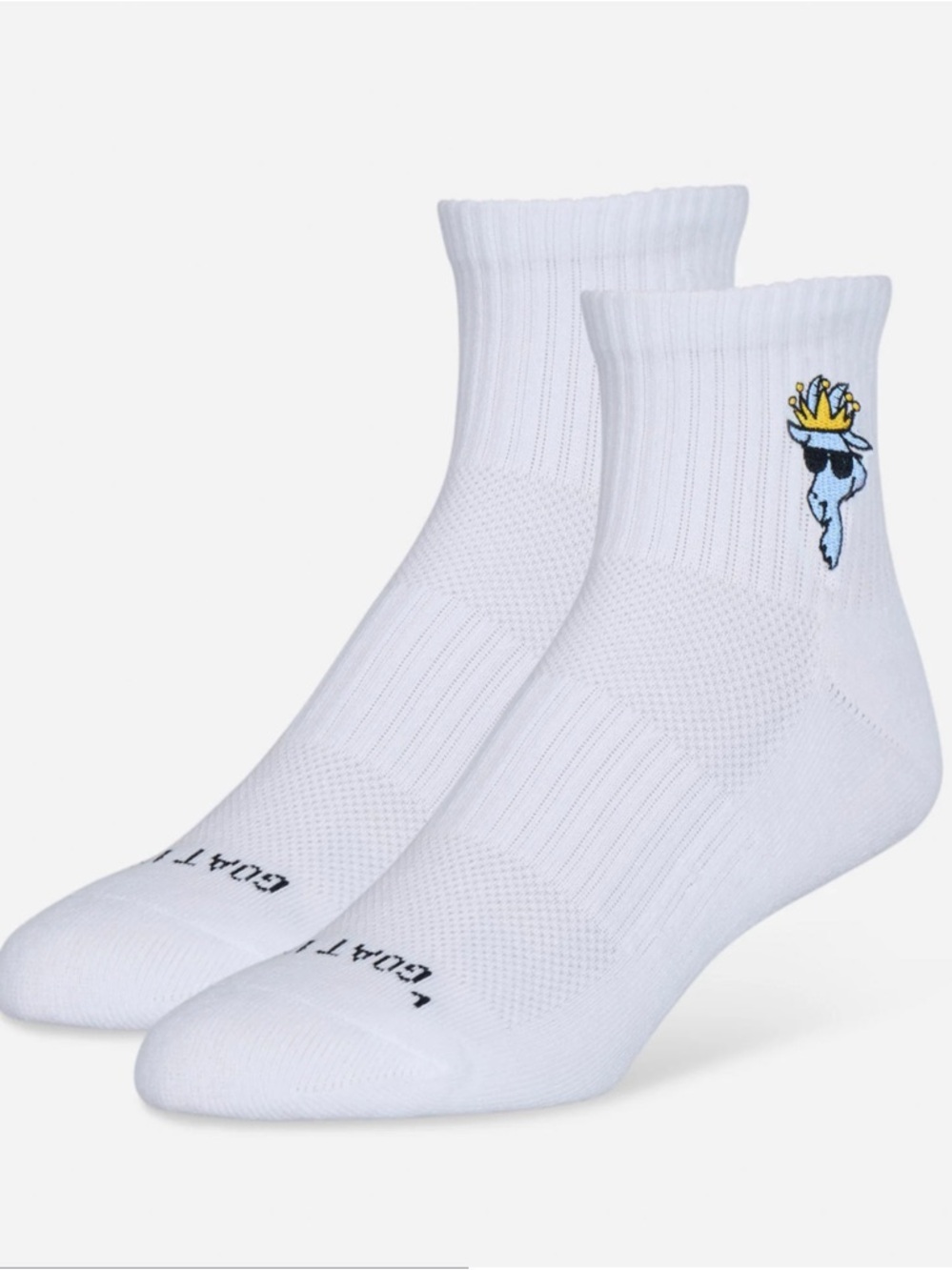 White Crew Socks with Embroidered Logo - Men